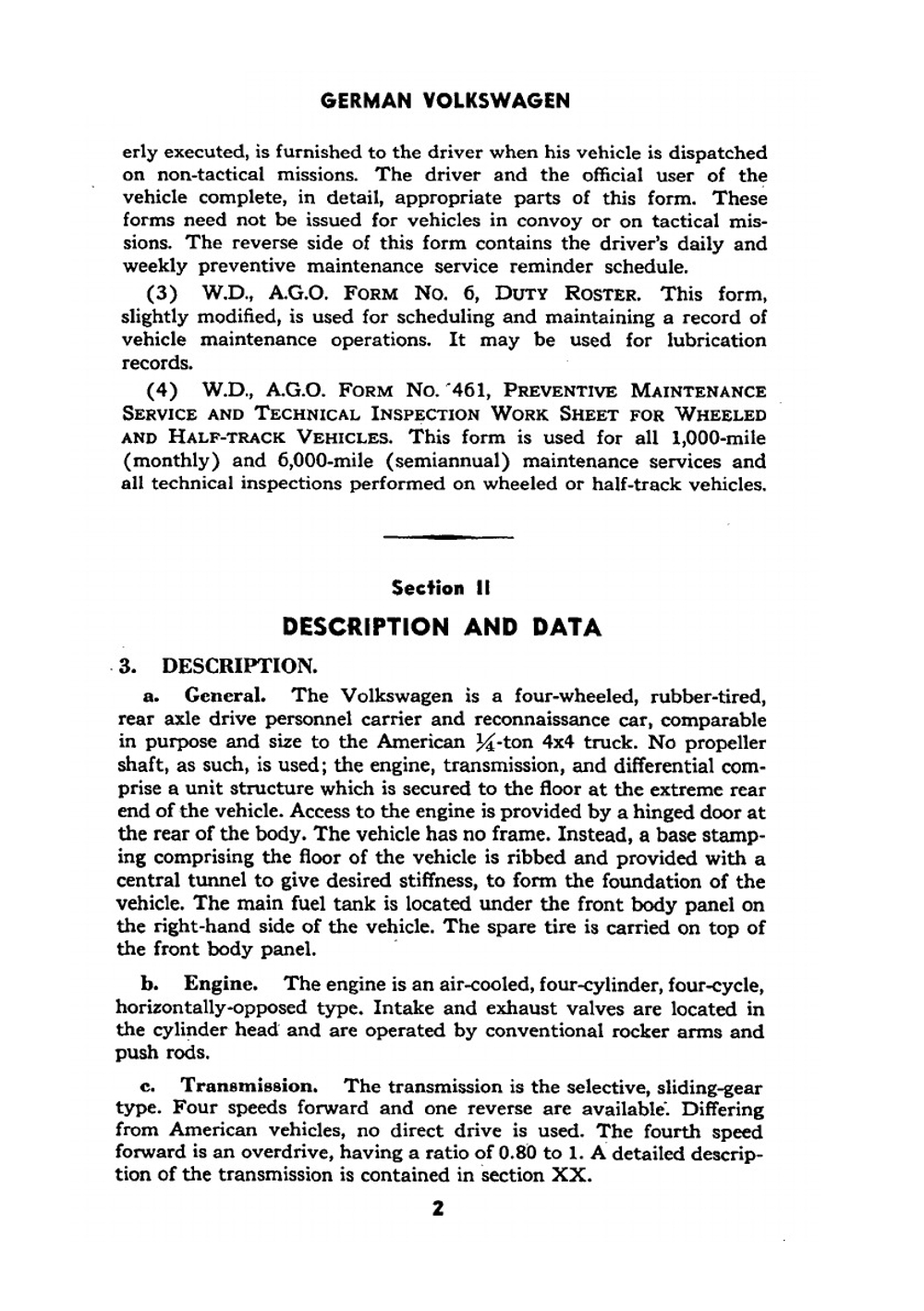 German Volkswagen. Technical Manual TM E9-803 | War Department