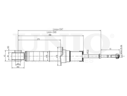 Амортизатор газовый задней подвески UNIO SAB-10478