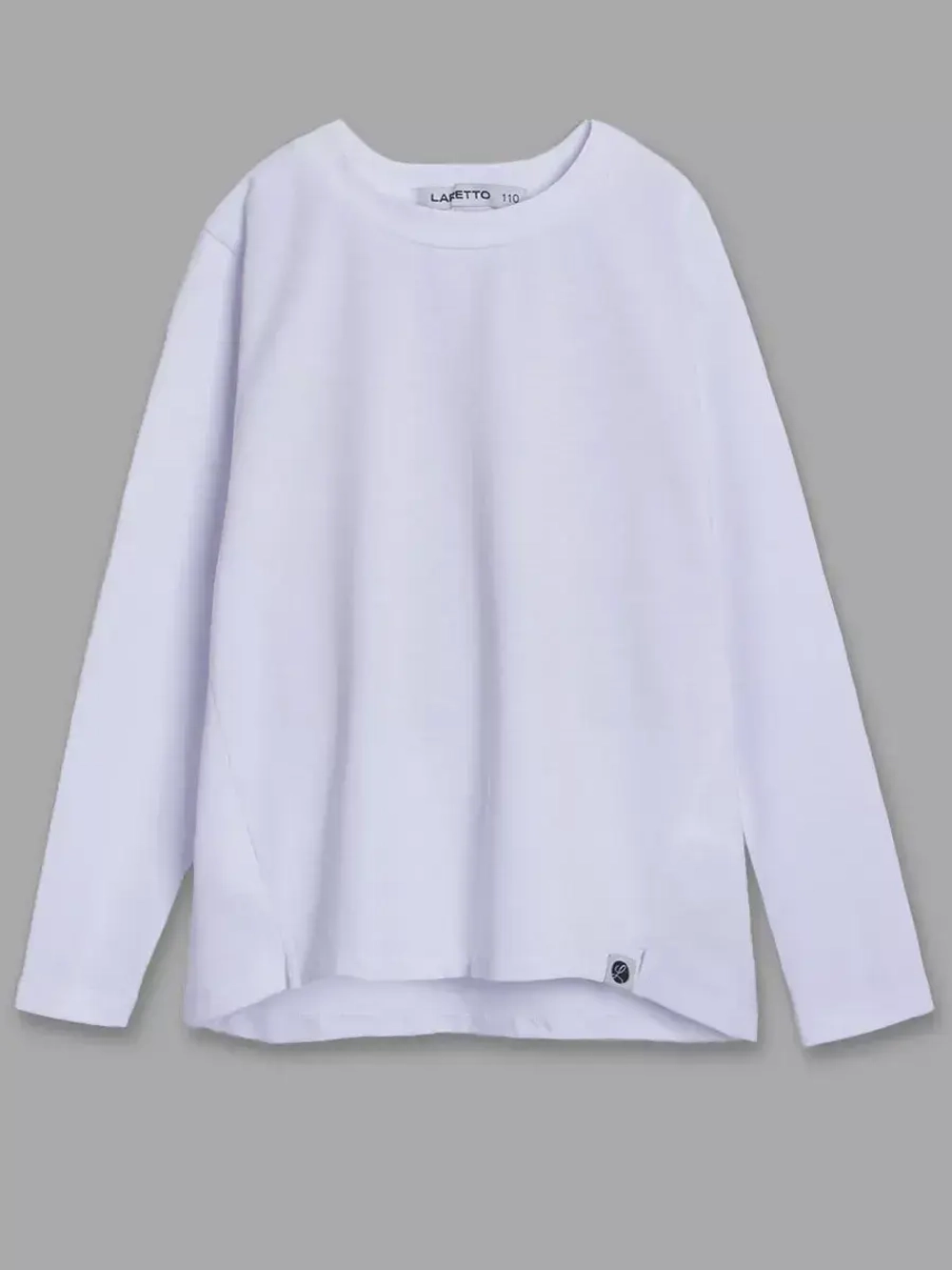 Лонгслив для девочки белый оверсайз