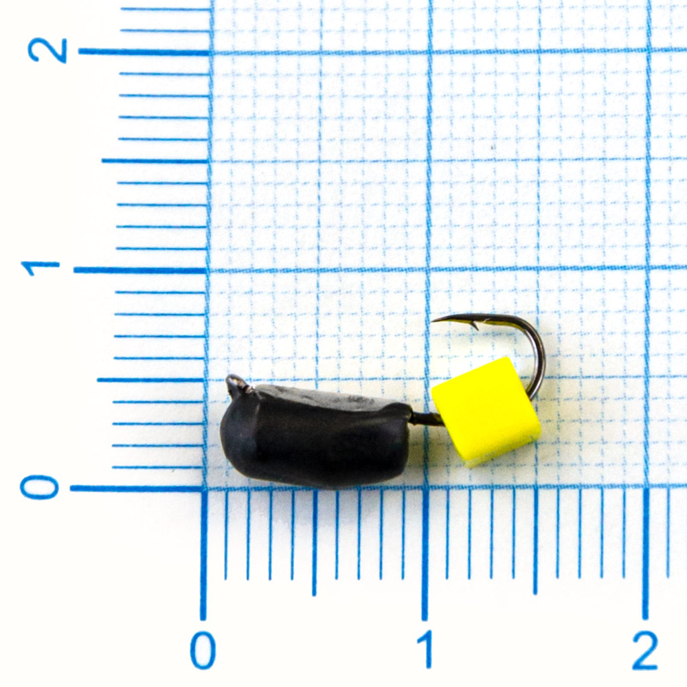 Мормышка Владимирская 343 "Гвоздик с желтым кубиком", с коронкой, 4мм, 1.6гр (10шт/уп)