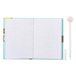 Блокнот детский Basir на замке, с ручкой, формат А6, серия "Лапки", яркая обложка, 48 листов, размер 18*13 см