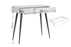 Туалетный столик "Ева" без зеркала 2 (Белое дерево/Белый матовый)