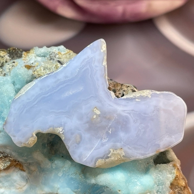 44754 Агат голубой Сапфирин Бусина срез 46мм