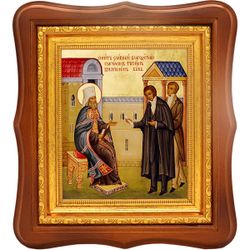 Святитель Филарет и Александр Пушкин. Икона на холсте.