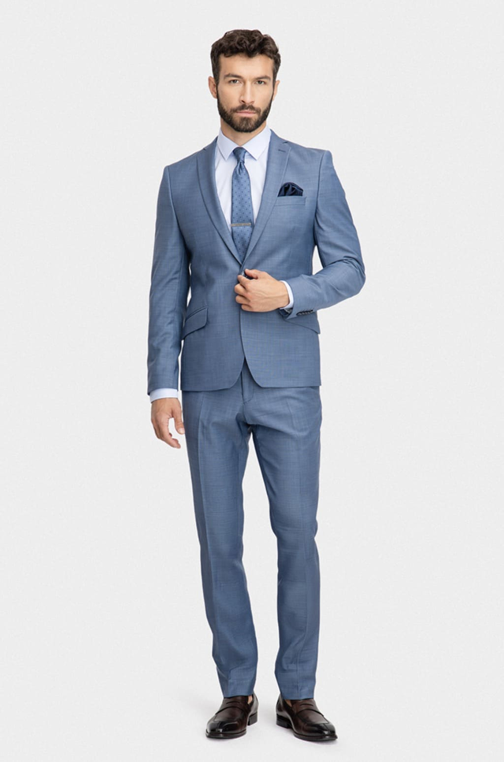 Мужской классический костюм (синий) В55