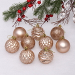 Набор шаров «Diamond shine» 6 см (9 предметов), шампань