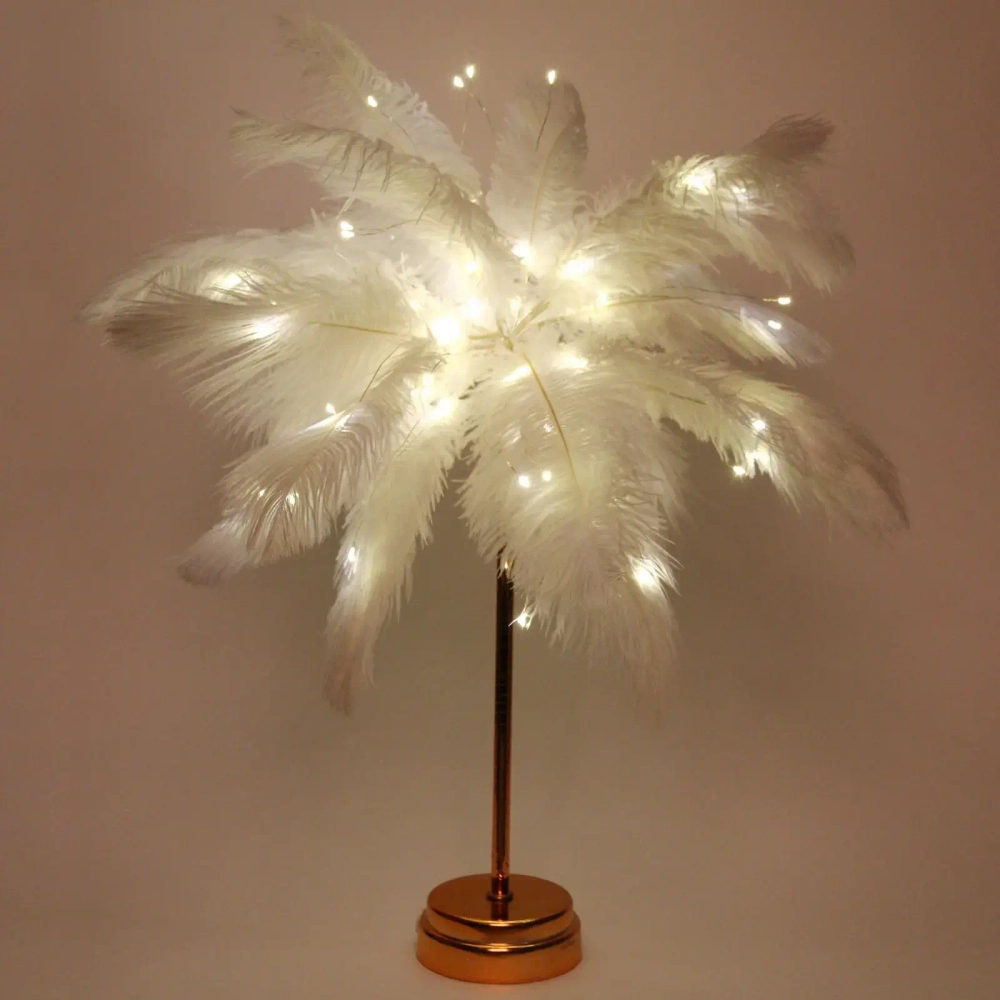 Фигура световая «Волшебное перо» 35 см 80 ламп LED на батарейках, 1 реж, USB питание, Белый
