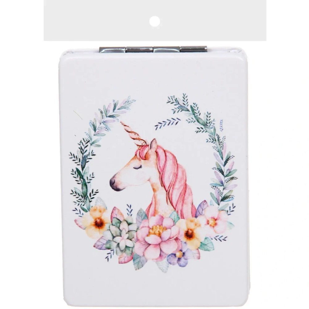 Зеркало косметическое двойное «ФРАТЕЛЛИ», единорожек, 6*8,5см (пакет с подвесом)