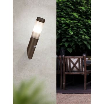 Уличное бра с датчиком движения 1*E27 900985 коричневый/черный полупрозрачный HELSINKI Eglo