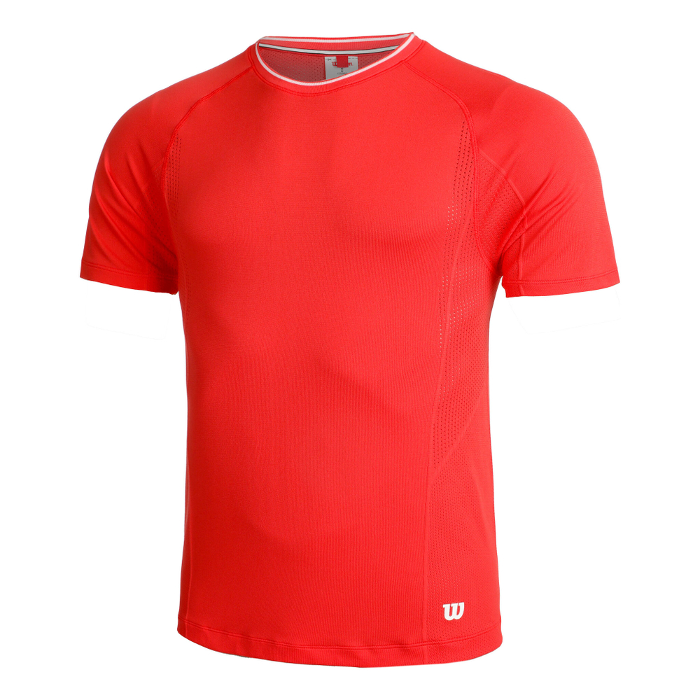 Мужское теннисное поло Wilson Players Seamless Crew 2.0 T-Shirt Men - Red