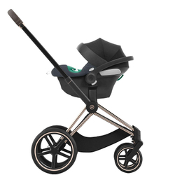 Коляска 3 в 1 Cybex Priam IV Rosegold complete и автокресло Aton B2 i-Size Steel Grey Sepia Black