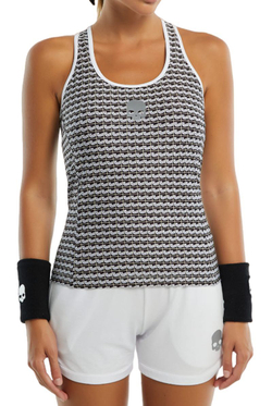 Топ теннисный Hydrogen Pipe All Over Tech Tank Top - white/black