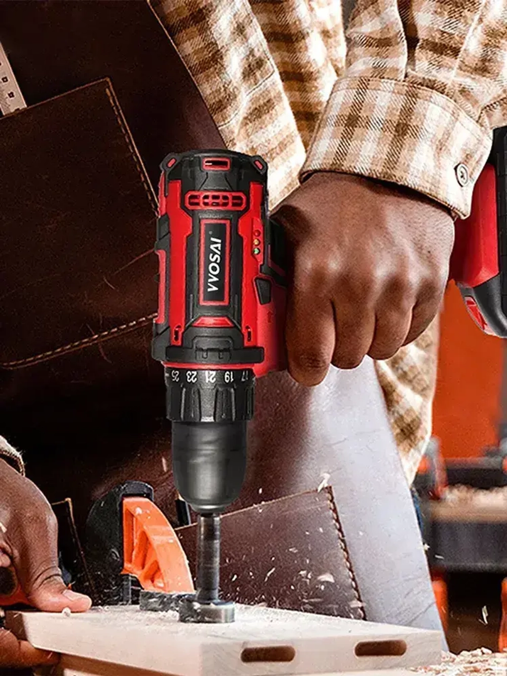 Дрель-шуруповерт аккумуляторная VVOSAI WS-3020-A2, 20В 40Нм, 2xLi-ion, ЗУ