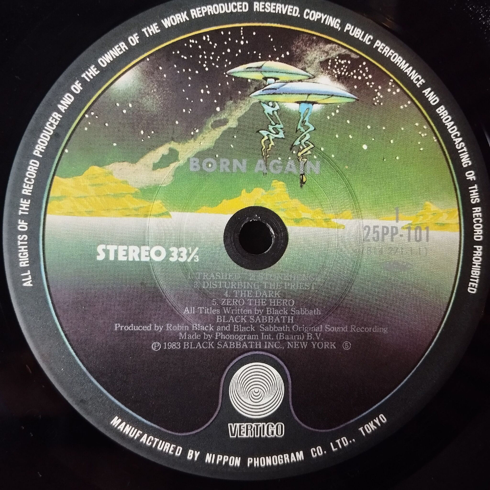 Винтажная виниловая пластинка LP Black Sabbath Born Again (Japan 1983) (Obi) Zero The Hero