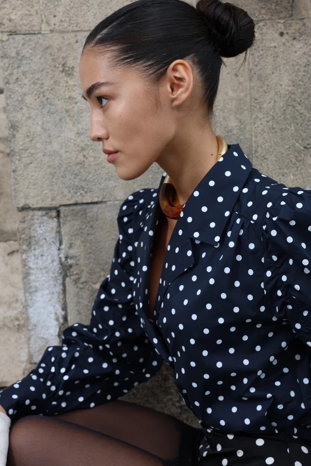 Двубортная блуза Prime, Синяя