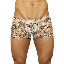 Мужские трусы боксеры бежевые с цветами Romeo Rossi Boxer RR00228