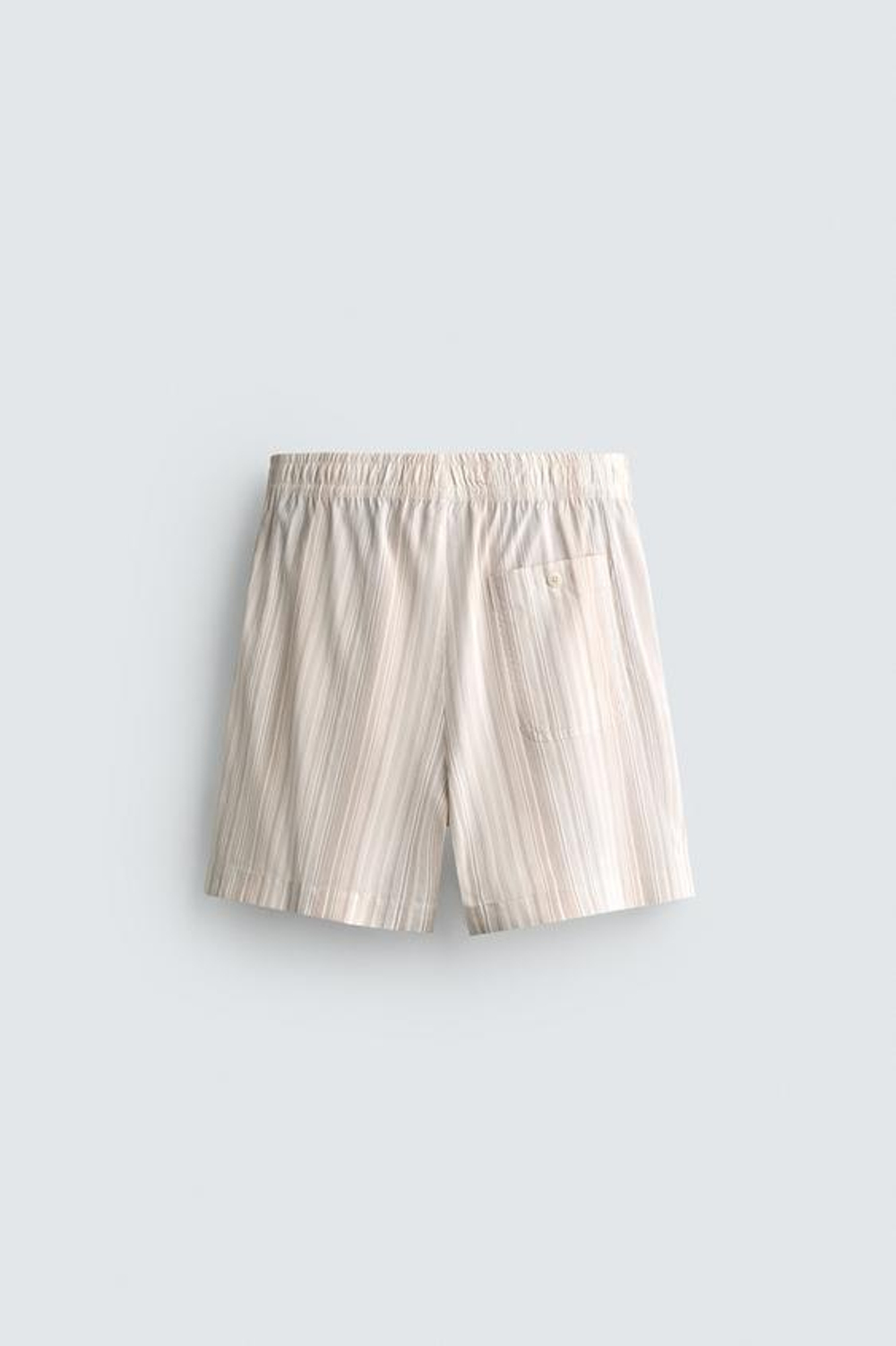 ZARA ШОРТЫ RELAXED FIT В ПОЛОСКУ, СВЕТЛО-БЕЖЕВЫЙ
