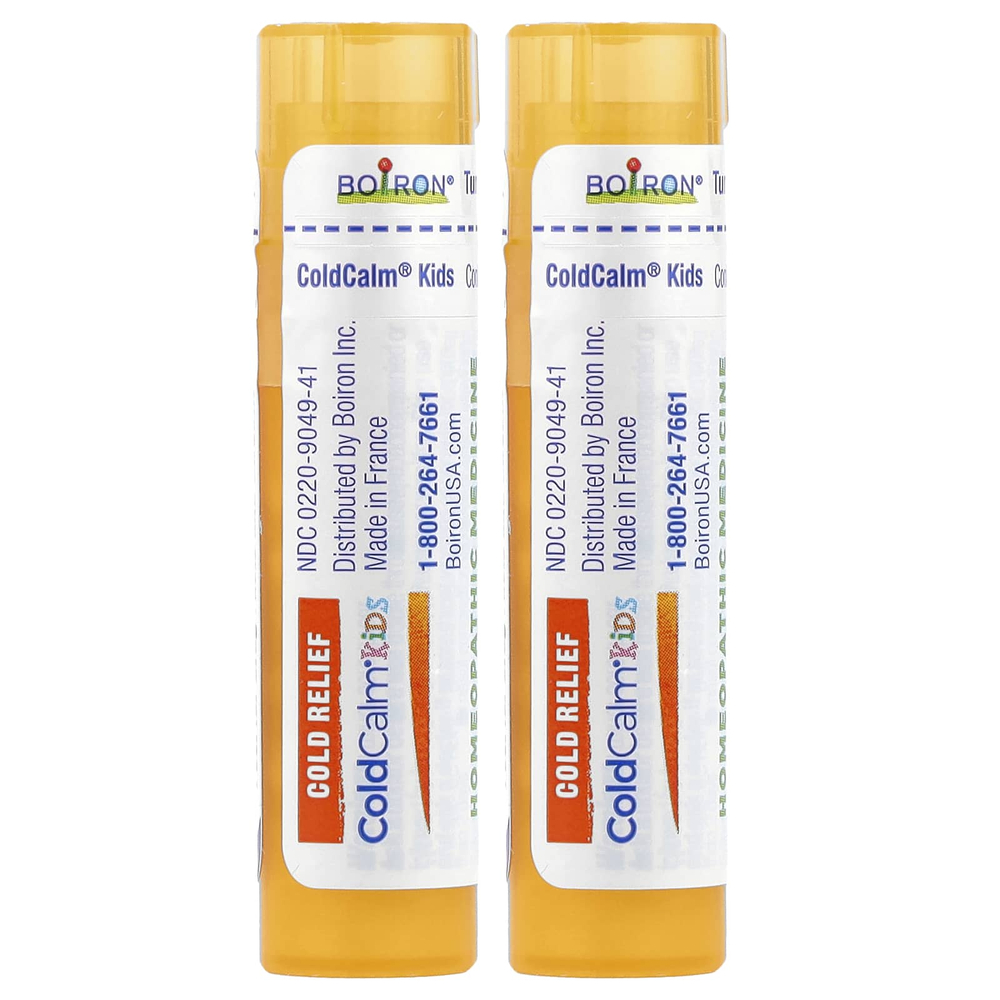 Boiron, ColdCalm® Kids, гранулы для рассасывания, для детей от 4 лет, 2 флакона, прибл. 80 гранул в каждом