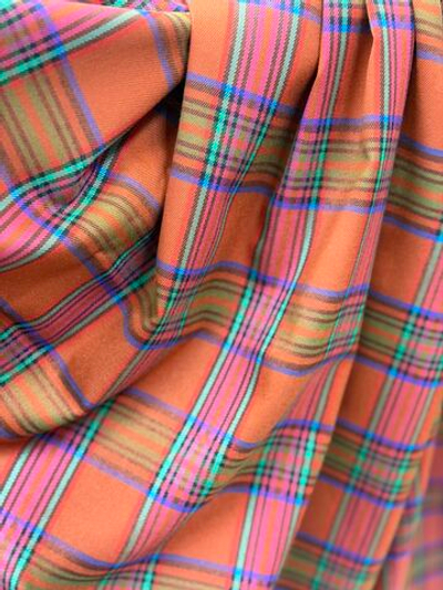 Ткань плательная в клетку (Италия) шерсть/вискоза/поламид ш-145см цена за 1 м