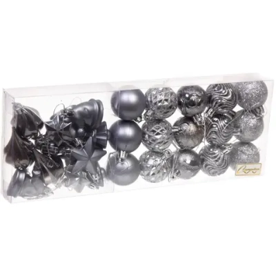 Набор ёлочных украшений «Elegant shine» 4 см (30 предмета), Графит