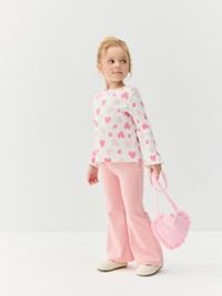 Брюки клеш из велюра "Розовый зефир"