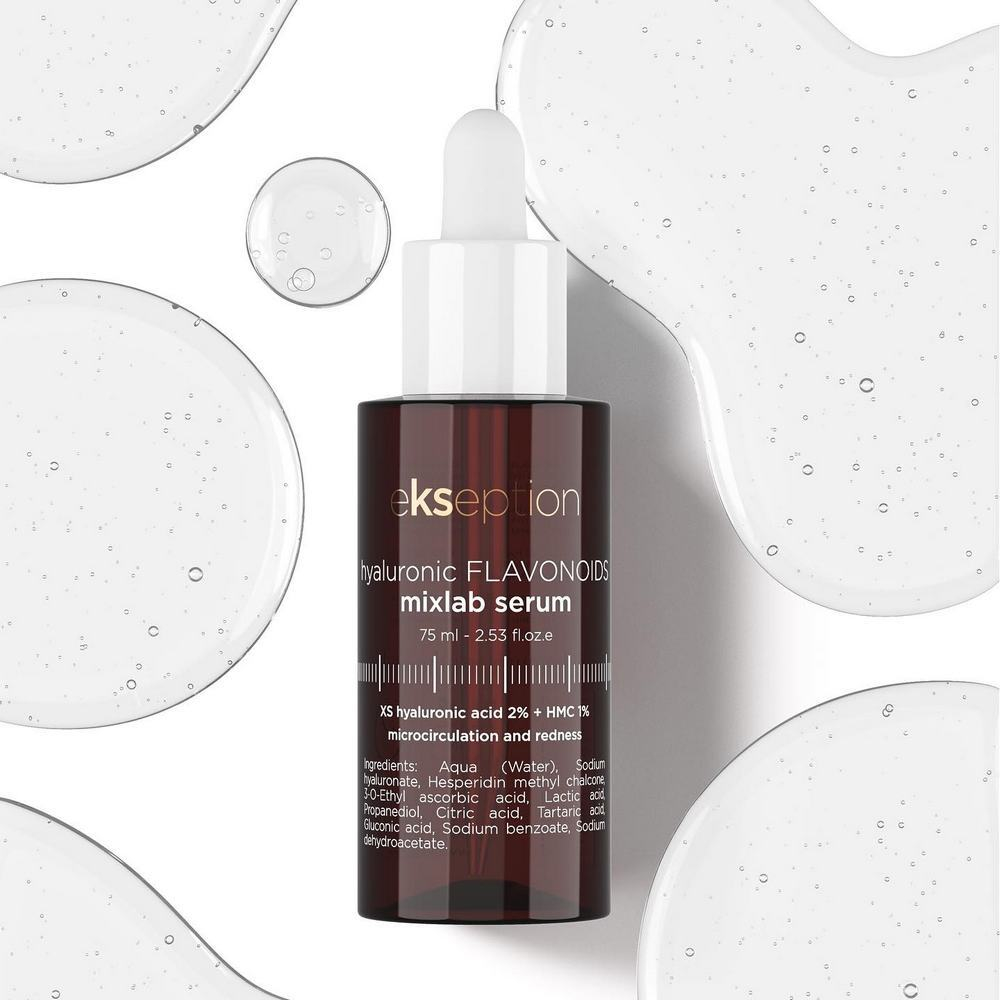 Hyaluronic FLAVONOIDS mixlab serum, сыворотка для укрепления сосудов с геспередином, 75мл.