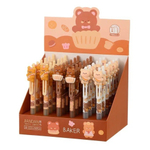 Ручка шариковая, автоматическая, Jiandan, синие чернила, с насадкой, серия "МИШКА", 36 шт