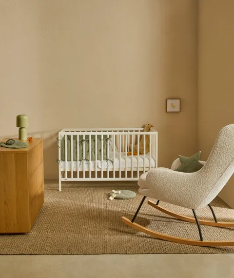 Shantal Детская кроватка из массива бука с белой отделкой 60 x 120 см