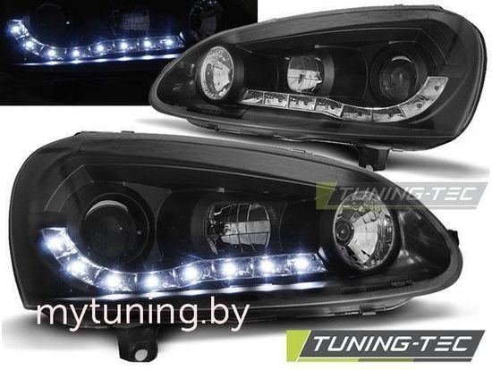 Передние фары VW Golf 5 daylight black