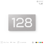 Номер на дверь 128, табличка на дверь для офиса, квартиры, кабинета, аудитории, склада, серый 120х70 мм, Айдентика Технолоджи