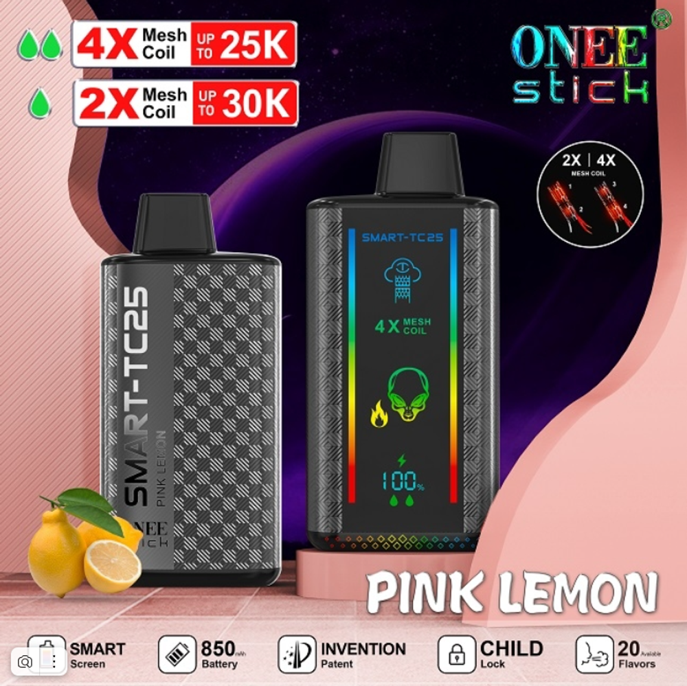 Kangvape TC25K Pink lemon - розовый лимон 25000 затяжек 20мг Hard (2% Hard)