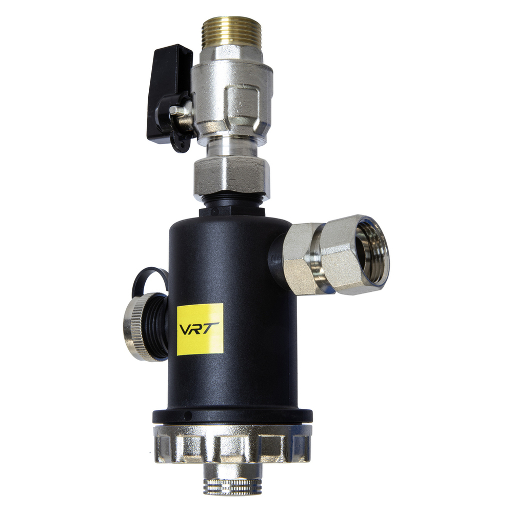 Фильтр самоочищающийся магнитный  3/4'' вн/вн дешламатор для котла , корпус черн. пластик VRT