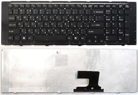 Клавиатура для ноутбука Sony Vaio VPC-EF, БЕЗ РАМКИ, ЧЕРНАЯ