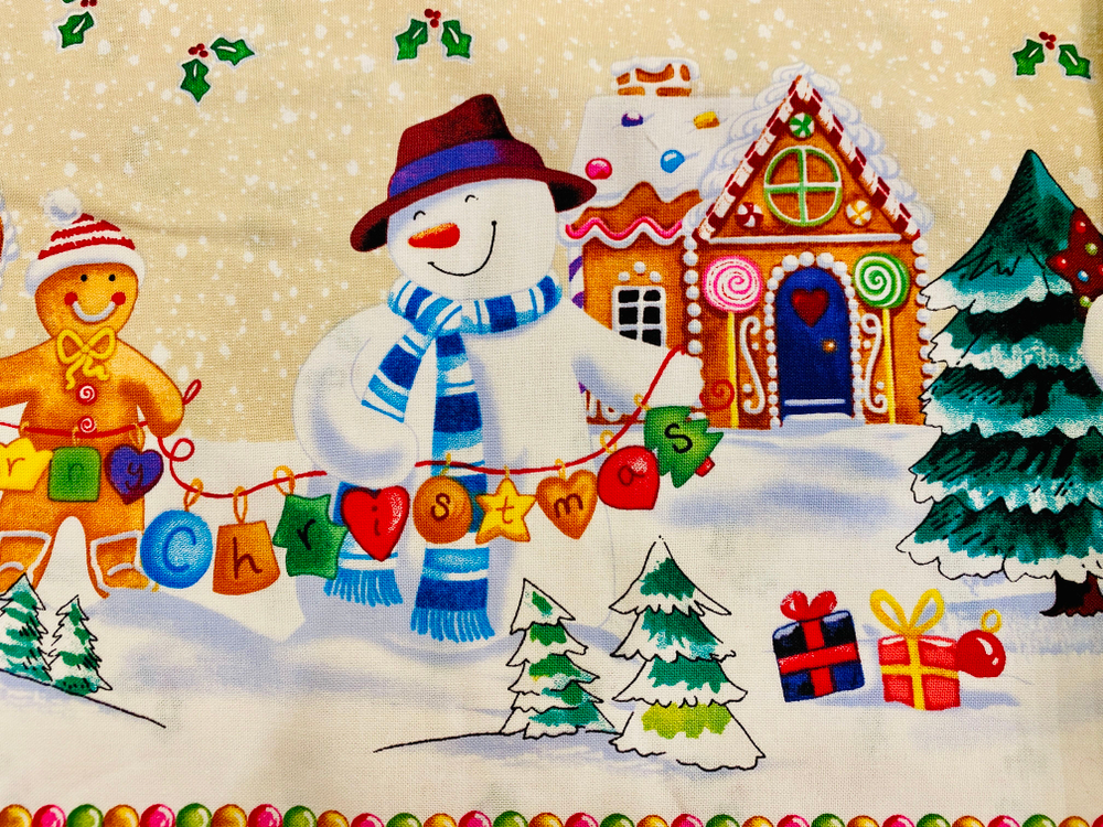 Ткань Новогодняя 100% хлопок. ш-110см цена за 1 м. (Италия)