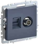 BRITE Розетка двойная TV+RJ45 кат.5E РТВ/РК12-БрМ маренго IEK