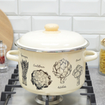 Кастрюля 5,5л "Брокколи" слоновая кость