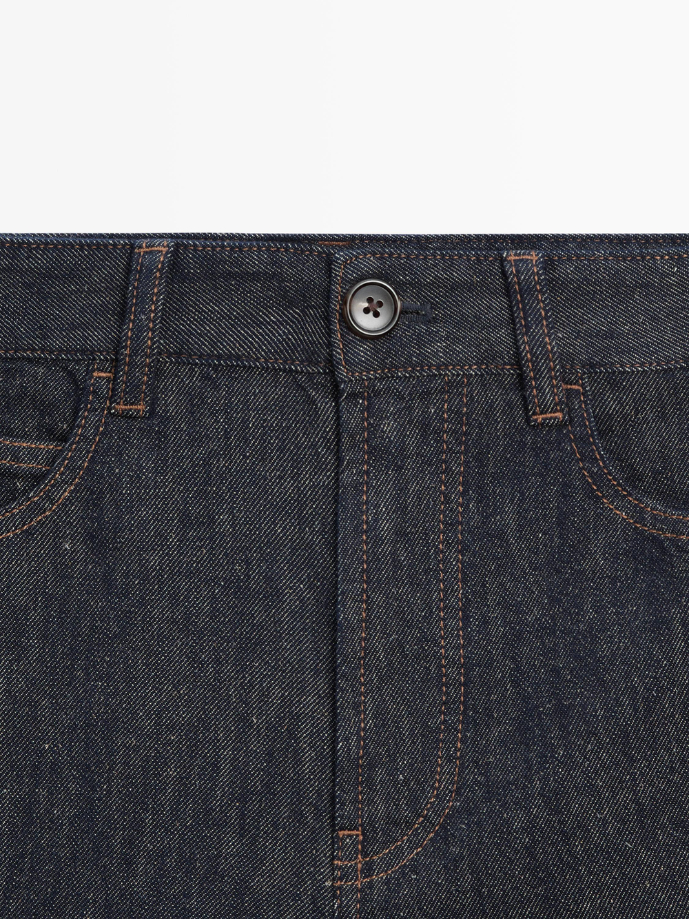 Massimo Dutti Джинсовые шорты со средней посадкой, темно-синий