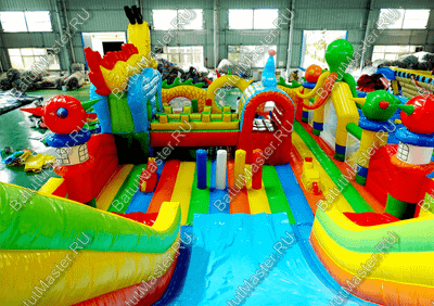 Коммерческий надувной батут "Осьминоги и драконы" 17*8*7 м