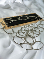 Лариат Венера круги из серебряного венецианского бисера