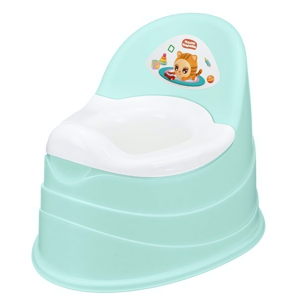 Горшок детский с декором "малышарики" 390х310х305 мм (зеленый)