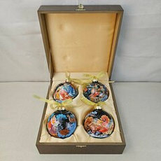 Сувенирный набор из 4-х новогодних шаров "Сказки" с ручной росписью