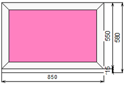 Пластиковое окно 550 х 850 ТермА Эко с глухой створкой