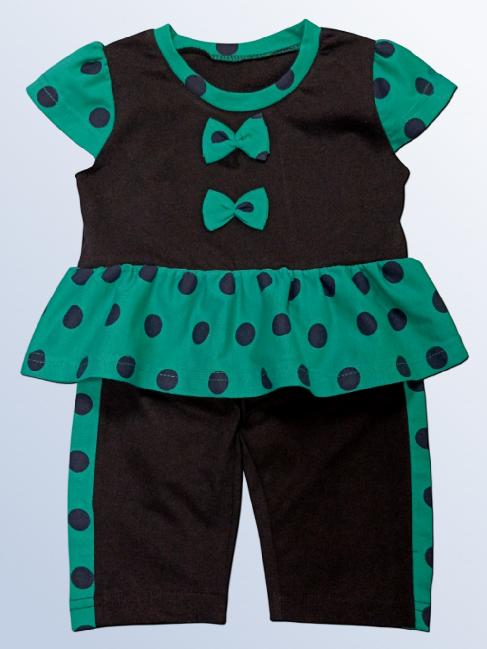 12405 Комплект для девочки кулирка черный/горх за изумруде (64-122/128)