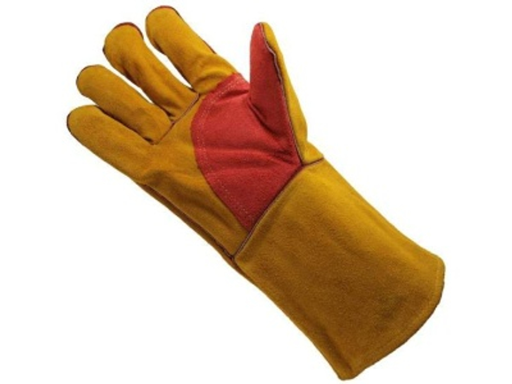 Краги спилковые "ТРЕК ЛЮКС" пятипалые с подкладкой (96шт/меш)(12шт/уп)