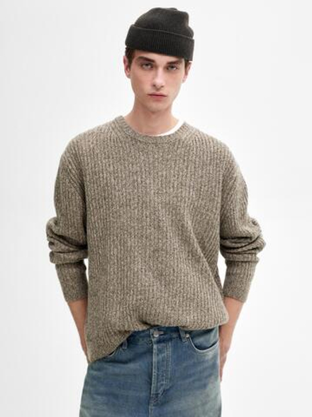 Massimo Dutti Свитер из смесовой шерсти, коричневый