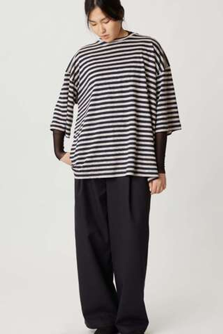 Огромная футболка в полоску "меланж"