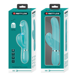 Мятный вибратор-кролик с пульсацией Perdita - 22,8 см. (Цвет: мятный)