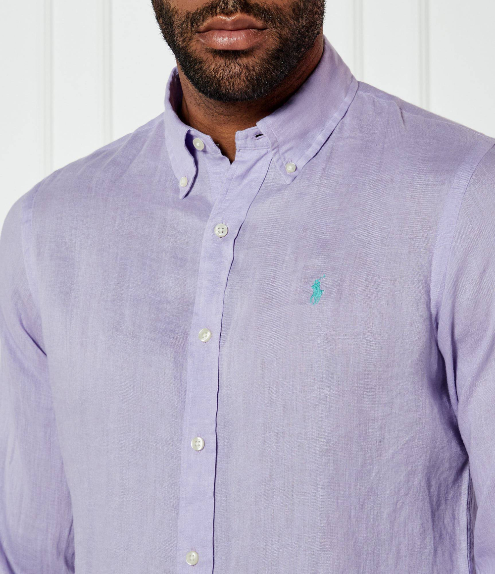 Льняная рубашка POLO RALPH LAUREN - лавандовый(710966294)