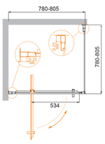 Душевой уголок Cezares MOLVENO-A-1-80-C-Cr-IV, 80х80х195, профиль хром, стекло прозрачное