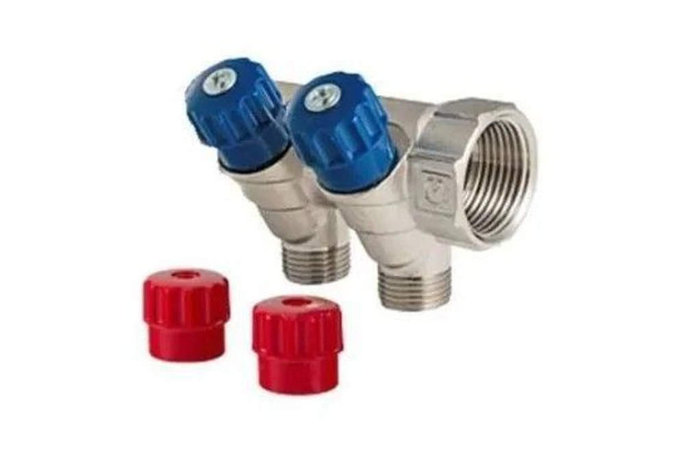 Коллектор регулирующий 2 выхода 3/4х1/2 наружная резьба Valtec